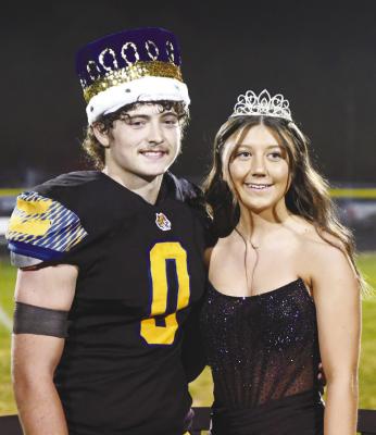 ST. PAUL HIGH SCHOOL crowned its 2024 Homecoming King and Queen following Friday night’s football game against Grand Island Central Catholic. This year’s king is Gage Sack, the son of Joe and Tansy Sack. The queen is Ava Vech, daughter of Dan and Carrie Vech. Photo by Jordan Coslor