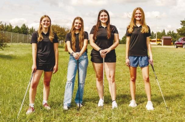 CENTURA GIRLS GOLF: Members of the Centura High School girls golf team include Haedyn Hulme, Kyanna Brand, Dottie Robertson, and Mercy McDonald. Courtesy Photo