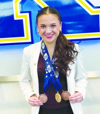 SHILOH SMITH earned the gold in Program Oral Interpretation as well as sixth place in Oral Interpretation of Serious Prose and Extemporaneous Speaking at the NSAA C2 State Speech Championships on Thursday.