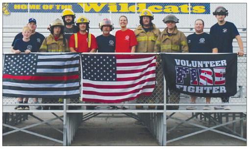 ST. PAUL VOLUNTEER FIREFIGHTERS AND EMTS who participated in the Memorial Stair Climb this year included Isaac Meyer, Nichols Meyer, Assistant Chief Chad Augustyn, Adam Powell, Spencer Synowski, Captain Monty Mrkvicka, Nancy Mrkvicka, Shon Treat, Assistant Chief Mark Wilson, EMT Captain Nathan Meyer, and Training Officer Nathan Becker. Photo by Michael Happ