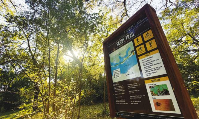 THE SANDY TRAIL is one of the many features of the North Loup State Recreation Area near St. Paul. Photos by Michael Happ
