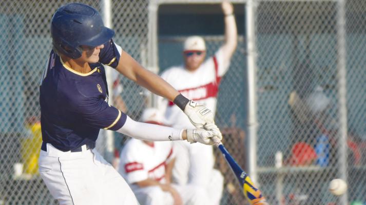 JAYDN THOMSEN notched a base hit during last week’s game between St. Paul Post 119 and Albion. The Boone County kids relegated St. Paul to the losers’ bracket in that contest with an 8-5 victory. Photos by Michael Happ
