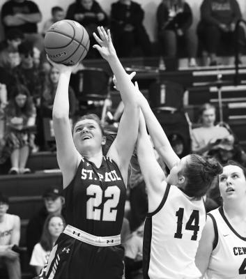GRACIE KELLEY was the keystone of St. Paul’s offense last Tuesday when the Wildcats traveled to Centura to take on the third-ranked Centurions. Kelley had fifteen points in the game.
