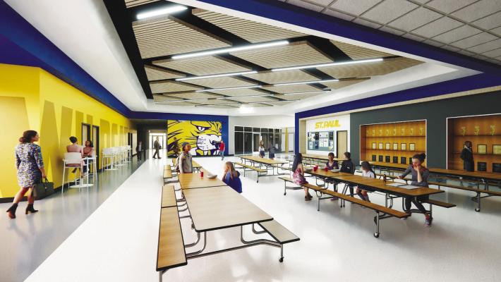 AN EXPANDED CAFETERIA AND COMMONS AREA is one of the many features included in St. Paul Public Schools’ school bond, which is on the November 5th ballot this fall. Courtesy Photo