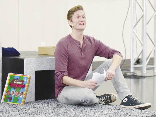 ACTOR DAN BECKMANN took center stage during the Crane River Theater’s staging of Every Brilliant Thing at the St. Paul Civic Center on Sunday. Beckmann is pictured with his list of everything that is brilliant in the world. Photo by Michael Happ
