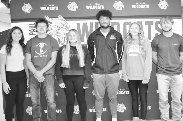 MEMBERS of St. Paul High School’s 2024 Homecoming Court include Ava Vech, Gage Sack, Brooke Peetz, Levi Bader, Charlee Wegner, and Cody Kuszak. Courtesy Photo