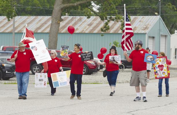 THE DANISH BROTHERHOOD OF AMERICA Lodge 211 of Grand Island marched in Saturday morning’s Grundlovsfest parade in Dannebrog.
