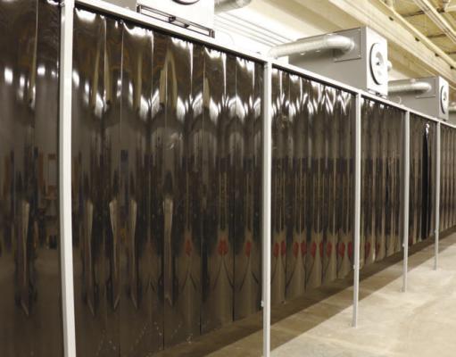 RENOVATIONS to the welding shop at St. Paul Public Schools include the installation of twelve new welding booths, complete with exhaust and filtration systems. Photo by Michael Rother