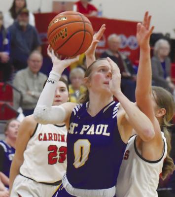 GRACIE MUDLOFF goes up for a bucket during the second half of last week’s game against Boone Central. Photo by Michael Happ