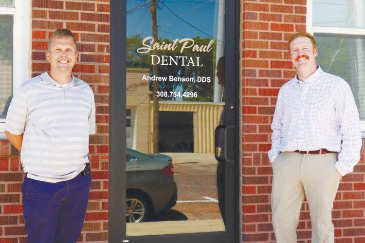 DR. BRADLEY SCHOCH will join the team at Benson Family Dental next month. Pictured are Dr. Andrew Benson (left) and Schoch (right). Photo by Michael Rother