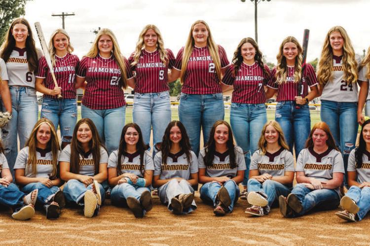 CENTURA/CENTRAL VALLEY SOFTBALL: Members of the Centura/Central Valley girls’ softball team include (back row): Emma Whitefoot, Ava Young, Maggie Myers, Josie Schroeder, Lucy Chelewski, Emma Parr, Calleigh Sundberg, Natalie Jarman, Jayden Young, and Bailey Fries; (front row): Haven Riley, Kaelyn Hudiburgh, Sophie Schroeder, Cambree Plate, Karley Suntych, Sloane Hagerman, Kwyn Cargill, Emma Grim, and Chloe Fleming. Courtesy Photo