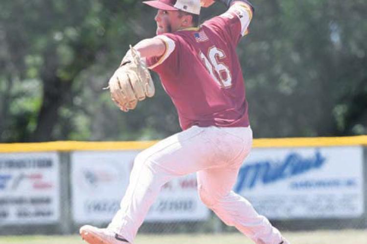 JACK PIERSOL pitches in Centura’s first-round game with Hartington. In one inning on the mound, Piersol allowed three runs on two hits.