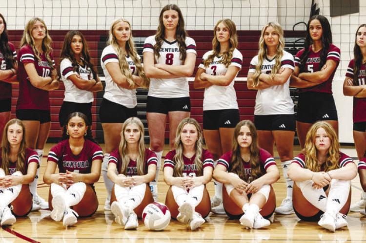CENTURA VOLLEYBALL: Members of the Centura volleyball team include (back row): Paisley Hayes, Emmarie Lutz, Kelly Fanta, Ashlyn Viera, Claire Knuth, Kennedy Davis, Ella Francl, Gracie Willis, Taya Taukiuvea, Madeline Evans, and Allie Becker; (front row): Sloane Swanson, Adalyn Bierhaus, Belle Taukiuvea, Maddi Hadenfeldt, Keirsyn Beasely, Alivia Morris, Marissa Janda, and Jianna Fanta. Courtesy Photo