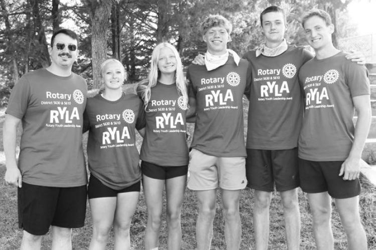 FOUR ST. PAUL HIGH SCHOOL STUDENTS recently participated in the Rotary Youth Leadership Awards. Pictured above are Board Member and Senior Counselor Riley Peters, Delaney Jennings, Johannah Nilson, Conner Douthit, Maddox Quinn, and Leadership Team Member Sam Thede. Courtesy Photo