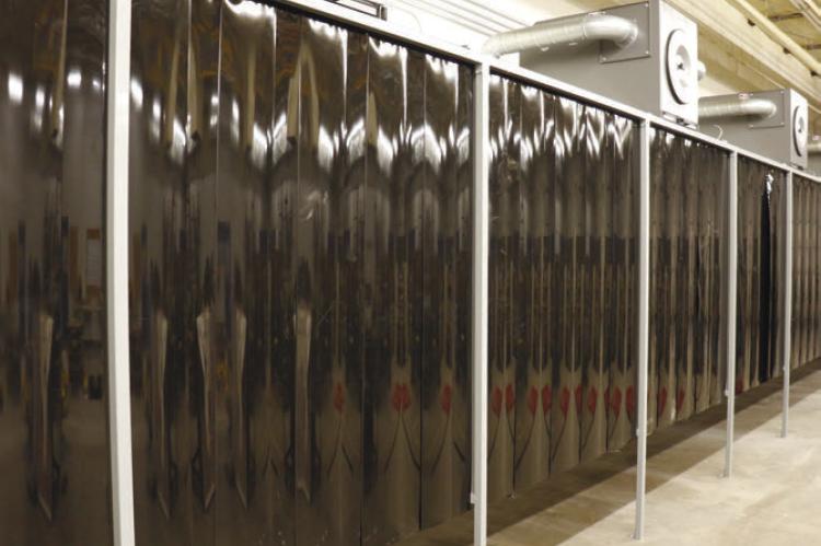 RENOVATIONS to the welding shop at St. Paul Public Schools include the installation of twelve new welding booths, complete with exhaust and filtration systems. Photo by Michael Rother