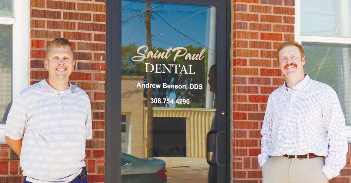 DR. BRADLEY SCHOCH will join the team at Benson Family Dental next month. Pictured are Dr. Andrew Benson (left) and Schoch (right). Photo by Michael Rother