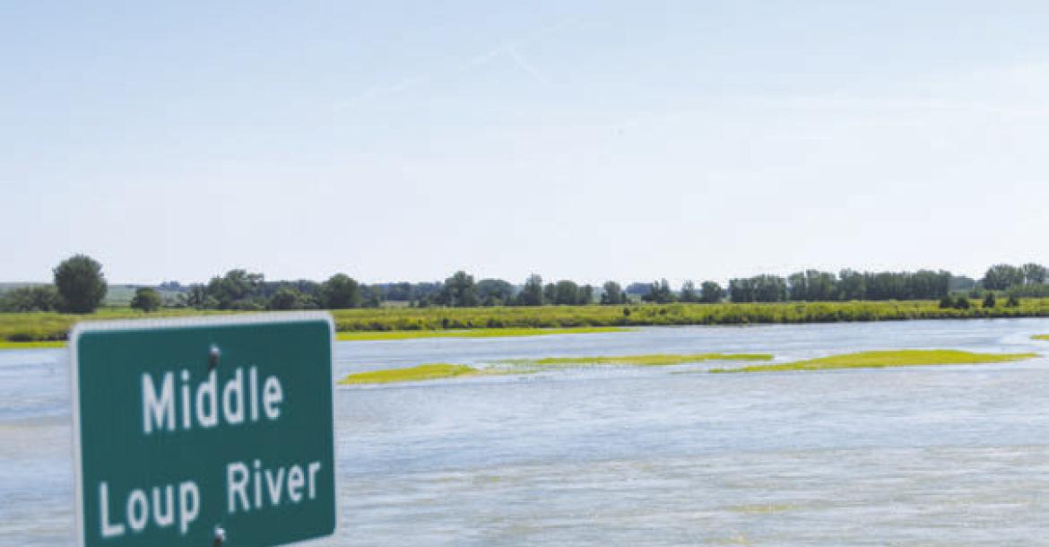 CONSISTENT AND TIMELY RAINS have helped keep flows in the Middle Loup River and the entire Loup River system consistent in recent weeks. Higher river levels come following a historically dry start to the summer. Photo by Erin Nye
