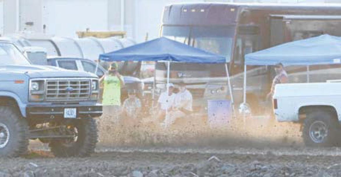THE MID-STATES MUD DRAGS kicked off the entertainment lineup at this year’s Howard County Fair. Participants from across the country traveled to Howard County to compete in the event at the Howard County Fairgrounds north of St. Paul. Photo by Michael Happ