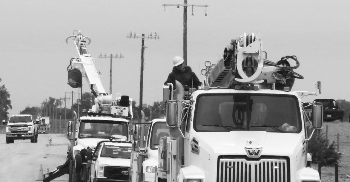 CREWS with Howard-Greeley Rural Public Power District were on site immediately after a tornado tore through portions of southern Howard County. Crews have remained in the area since, rebuilding power infrastructure that was damaged by the storm. Courtesy Photo