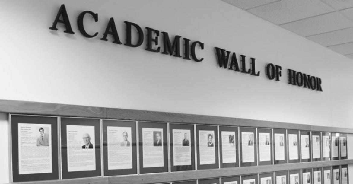 LIBRARY REPRESENTATIVES believe that it has been more than five years since the last name was added to the Academic Wall of Honor at the St. Paul Library. Photo by Michael Rother