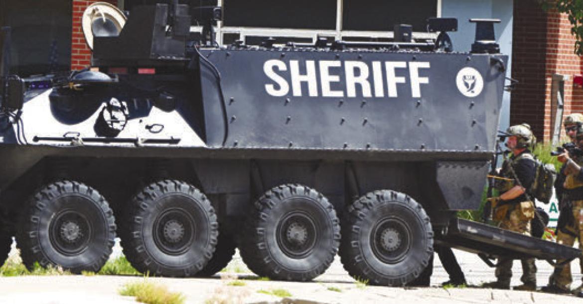 THE CENTRAL NEBRASKA SPECIAL RESPONSE TEAM used its light armored vehicle during Sunday afternoon’s operation.